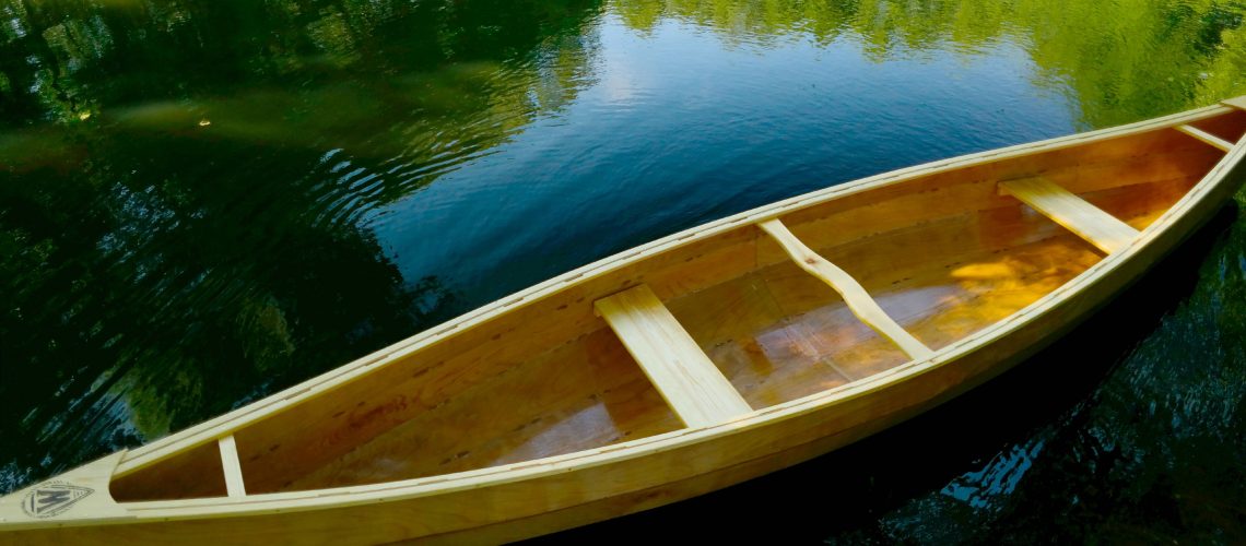 beautiful wooden canoe for sale