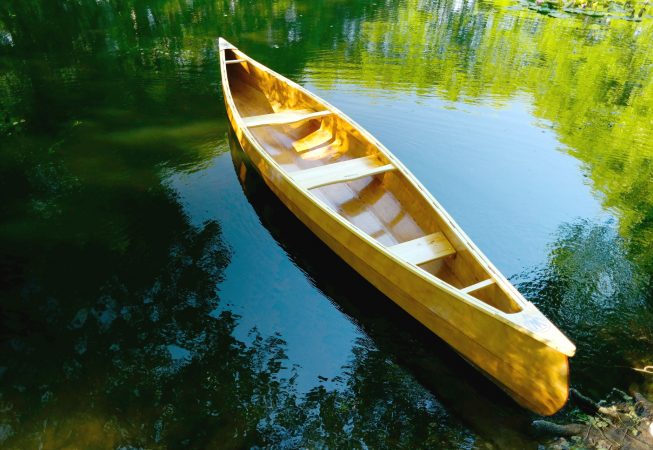 handmade wooden canoe for sale